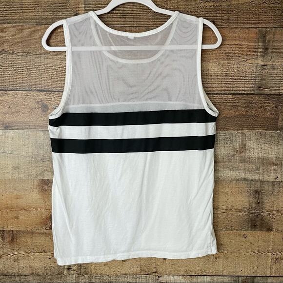 Fabletics White and Black Mesh Tank Top - Picture 4 of 7